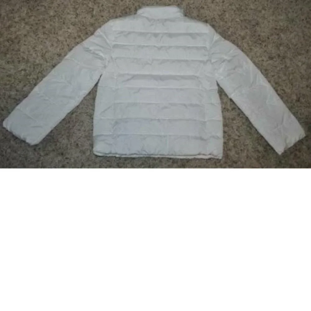 Girls Puffer Jacket 5/6 White Water Resistant Zip Winter The Childrens Place